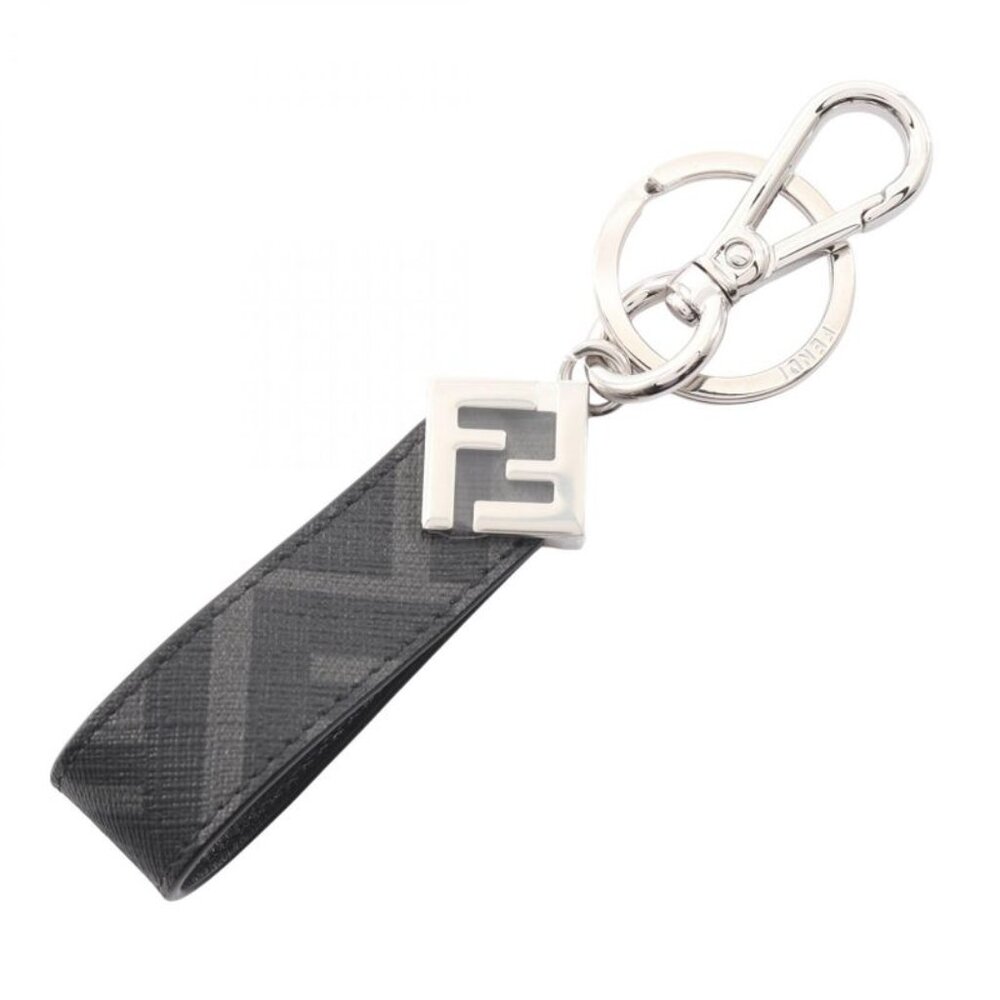 Fendi Key Holder FF Square Zucca Black Ring